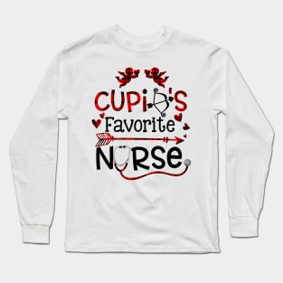 Cupids Favorite Nurse Valentine Day Nursing Long Sleeve T-Shirt